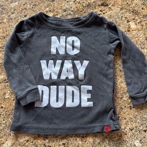 Baby Gap gray graphic long sleeves tee shirt. 12-18 months. 100% cotton.